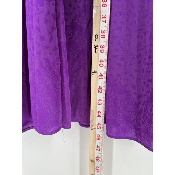 Warell Vintage Dress Womens 12 Purple Maxi Long Sleeves Satin Button Chest USA - Picture 14 of 16